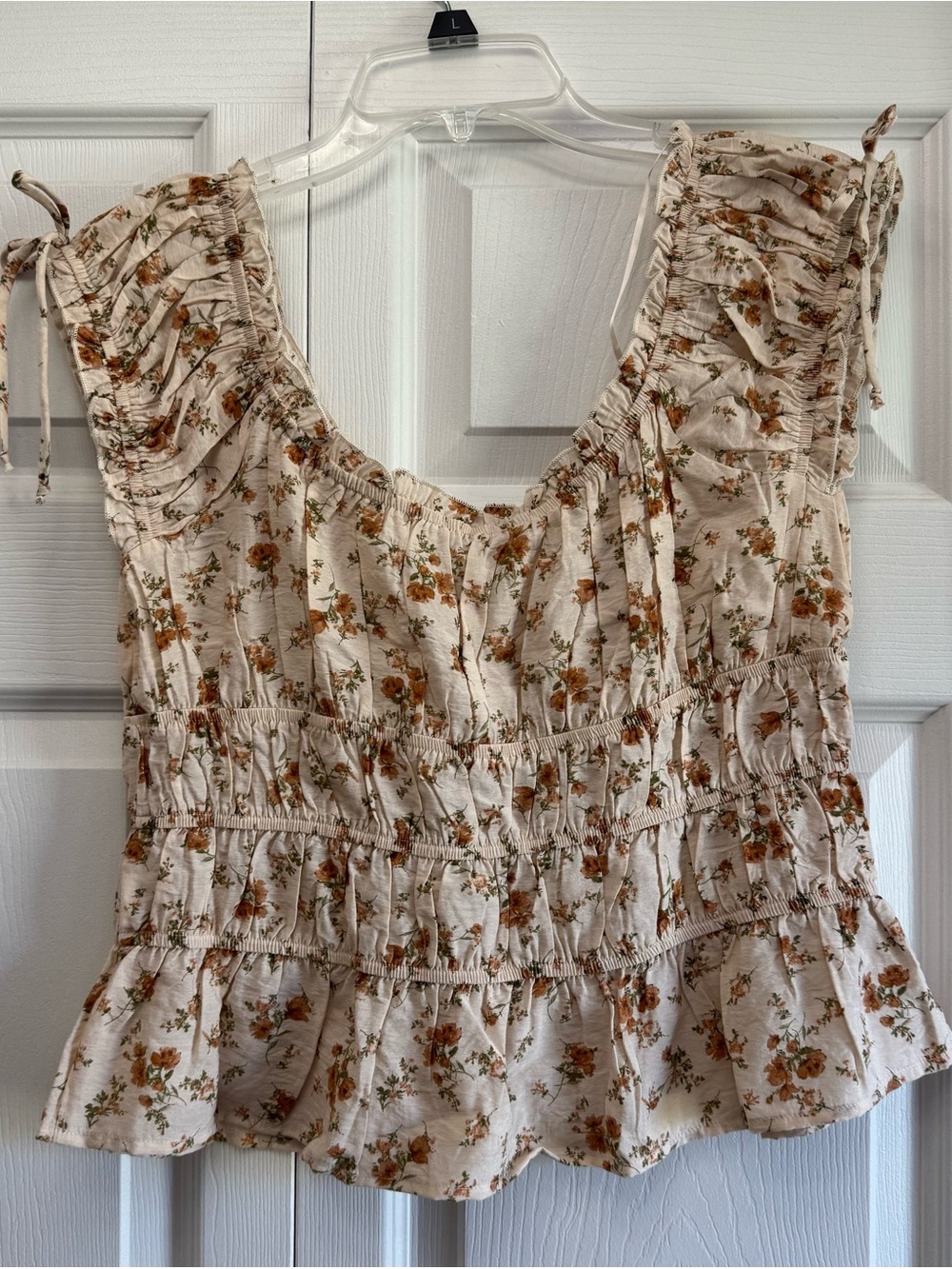 Romantic Fiona Floral Tie Top Blu Pepper Large NWT - Picture 4 of 4